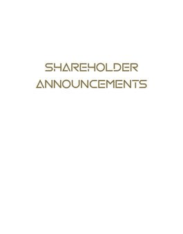 Shareholder Announcement 2022/ 2023